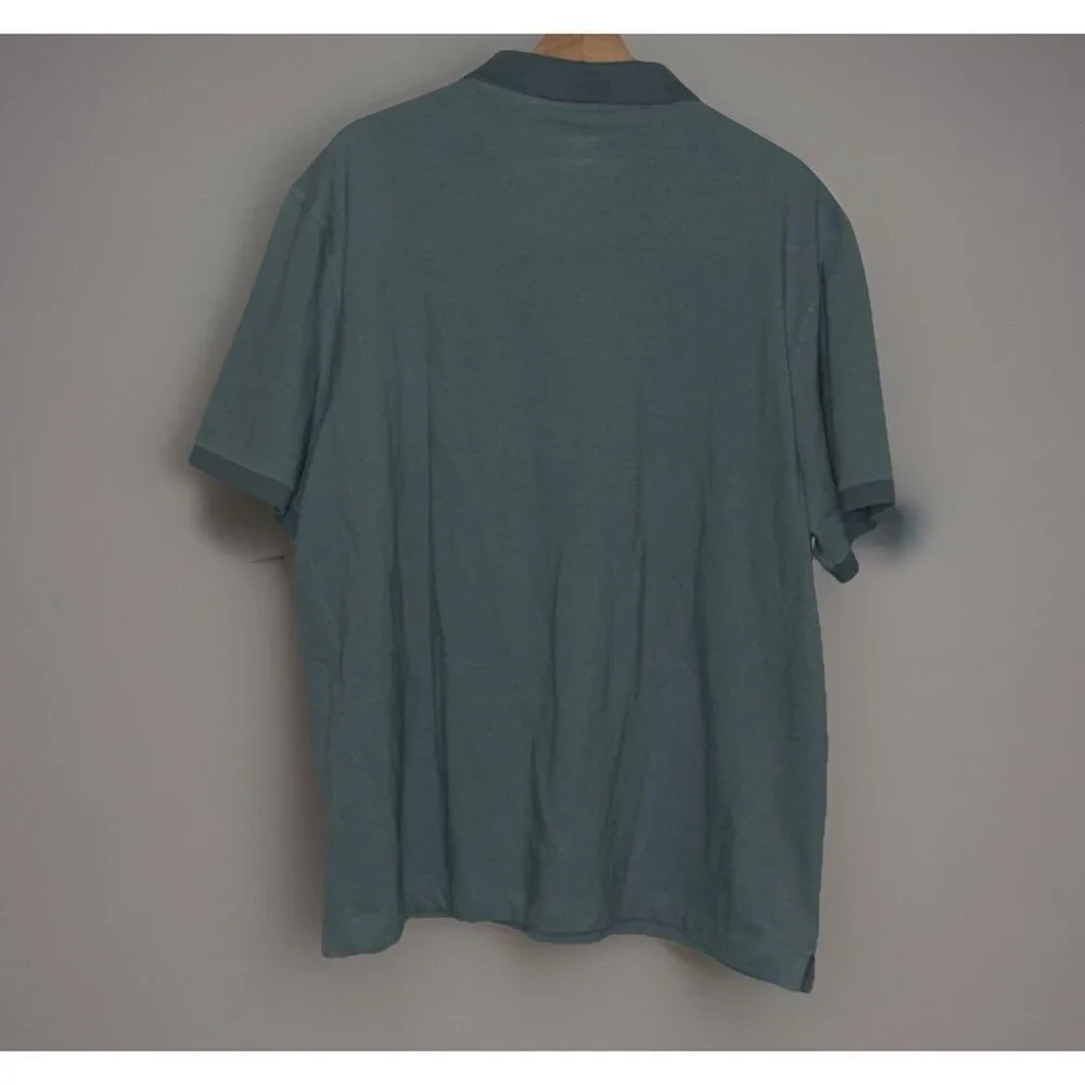 Banana Republic Pique Polo Shirt Slim Fit Blue Organic Cotton‎ Sz XL NWT Preppy